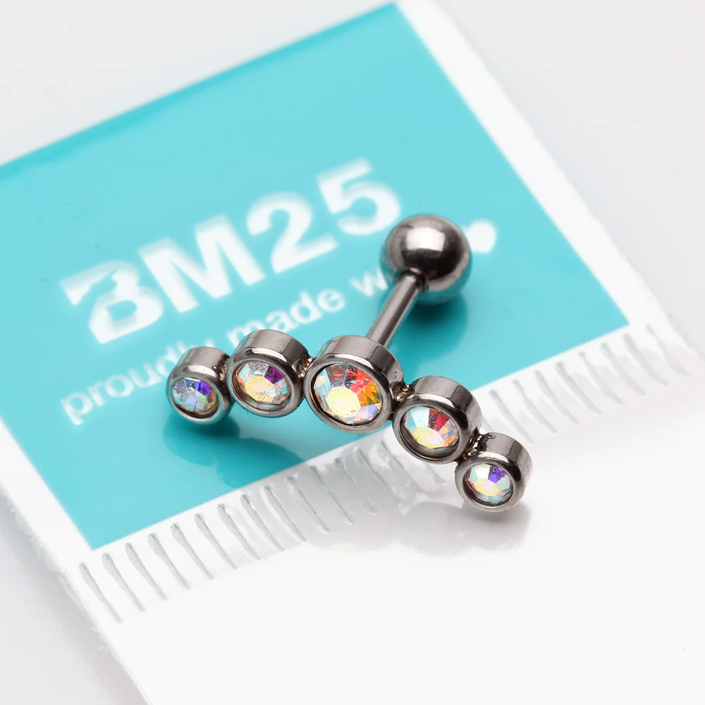 Journey Sparkle Curve Cartilage Tragus Barbell Earring - Image 3