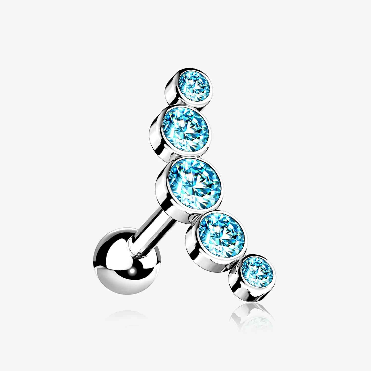 Journey Sparkle Curve Cartilage Tragus Barbell Earring