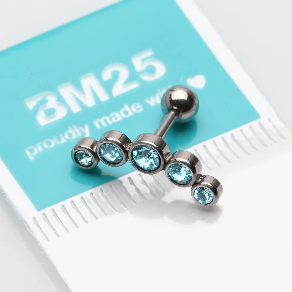Journey Sparkle Curve Cartilage Tragus Barbell Earring - Image 3