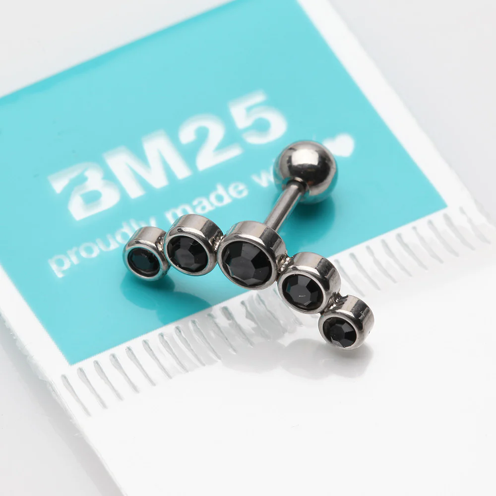 Journey Sparkle Curve Cartilage Tragus Barbell Earring - Image 3