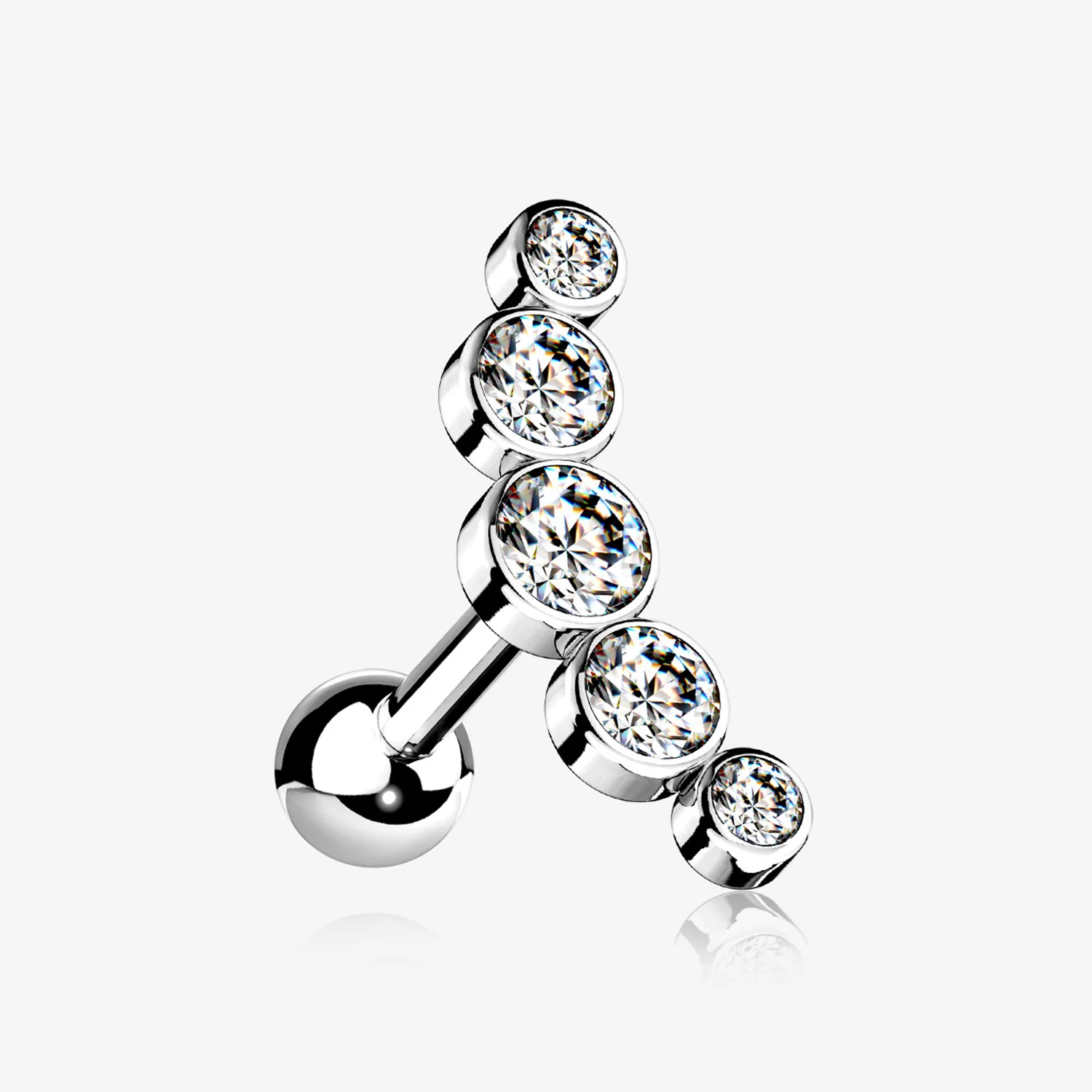 Journey Sparkle Curve Cartilage Tragus Barbell Earring