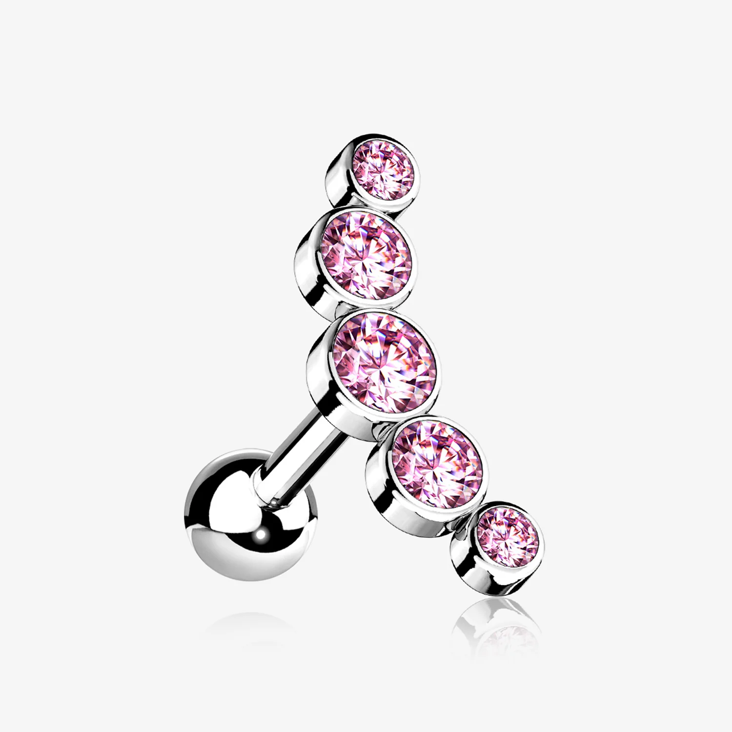 Journey Sparkle Curve Cartilage Tragus Barbell Earring