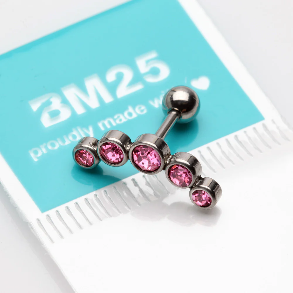Journey Sparkle Curve Cartilage Tragus Barbell Earring - Image 3