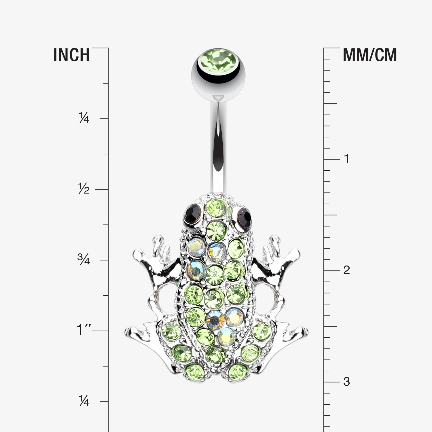 Jumping Frog Multi-Gem Belly Button Ring - Image 2
