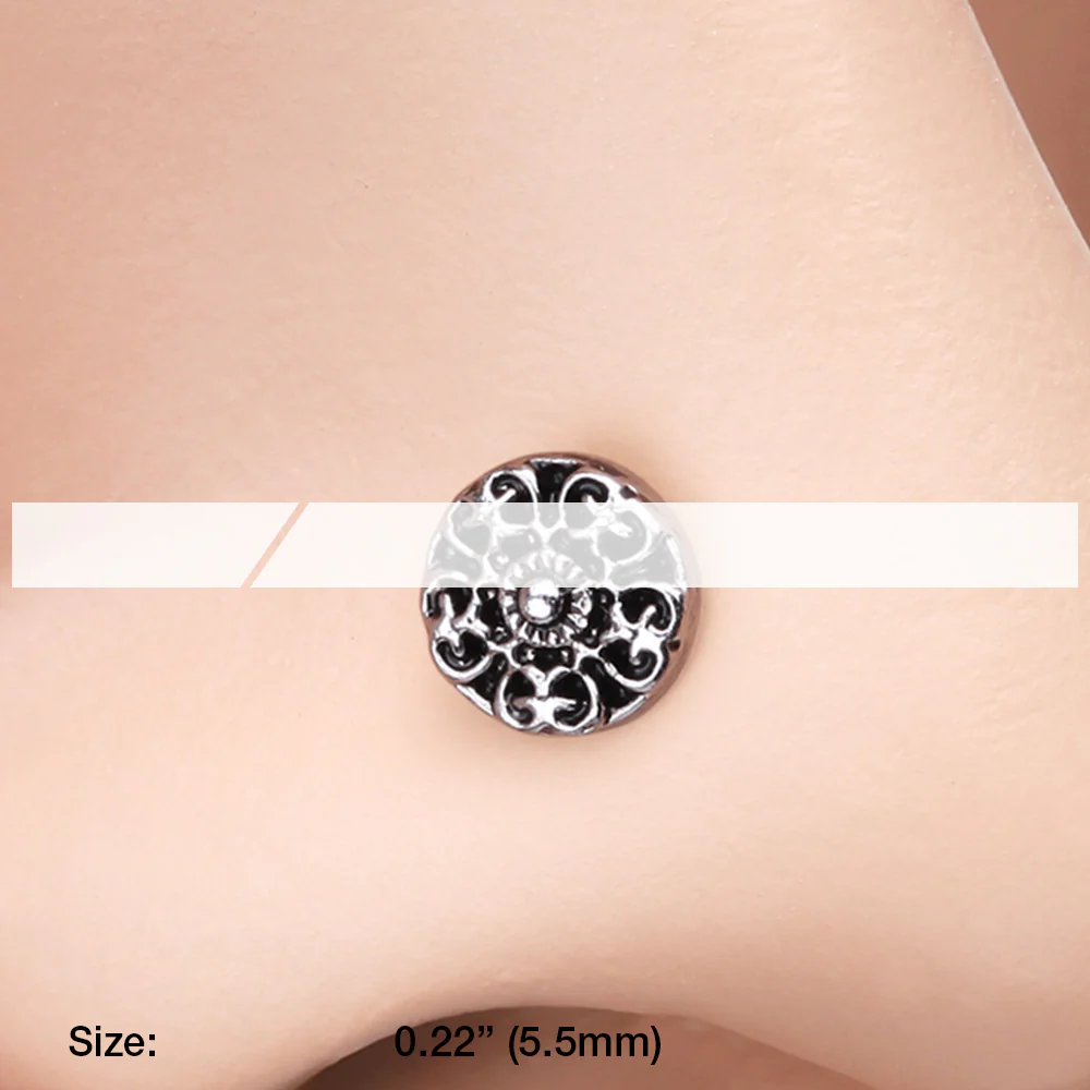 Kali Ornate Filigree Icon Nose Stud Ring - Image 3