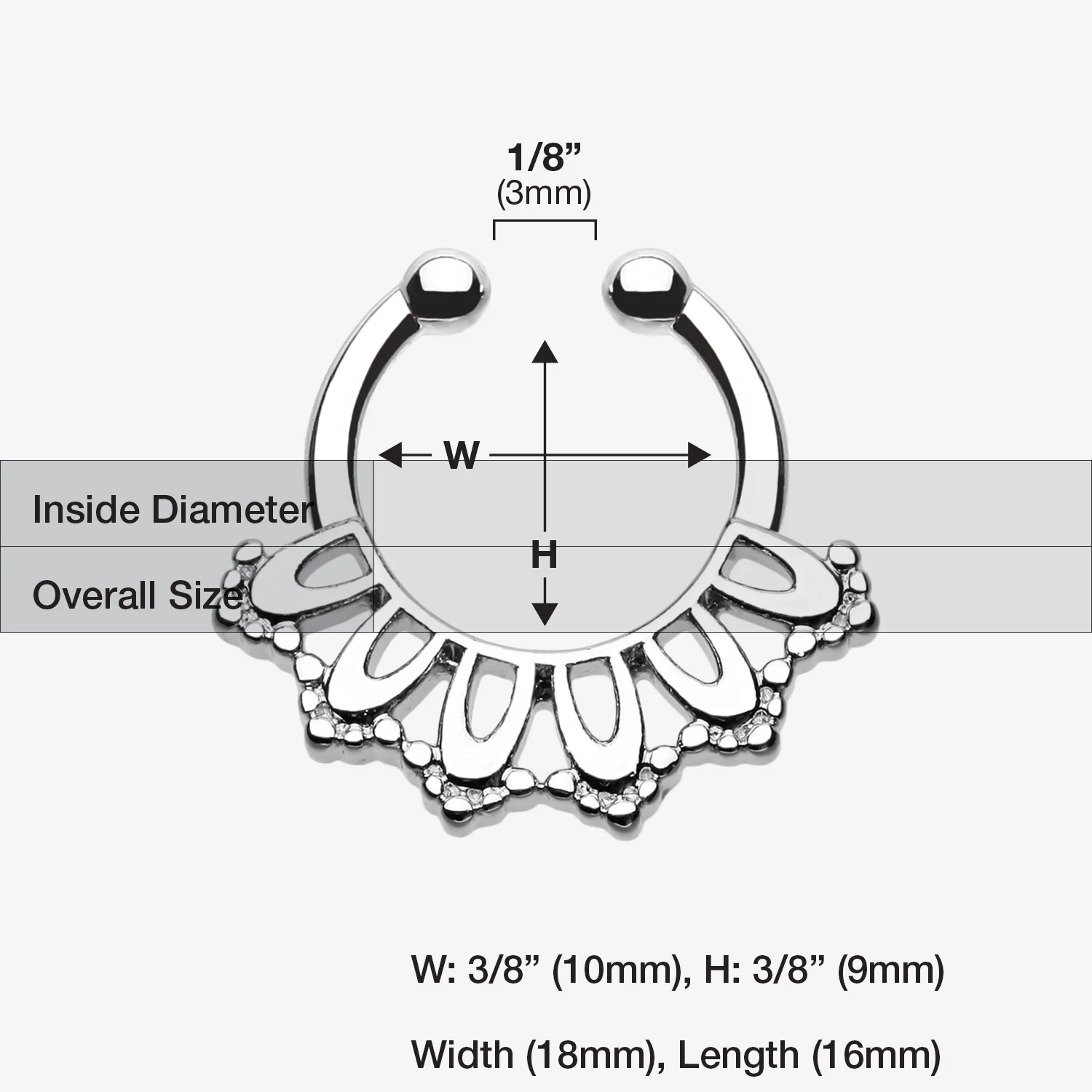 Kaltik Filigree Fake Septum Clip-On Ring - Image 2