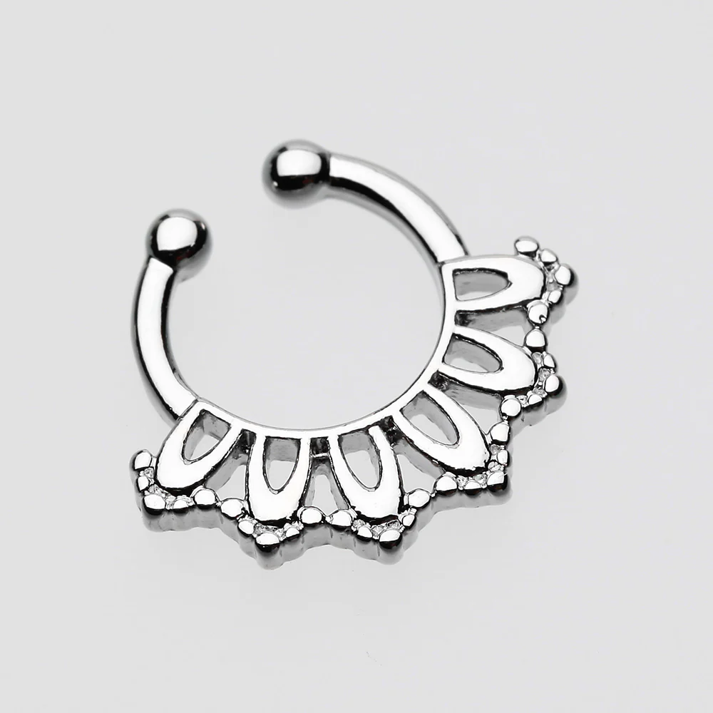 Kaltik Filigree Fake Septum Clip-On Ring - Image 3