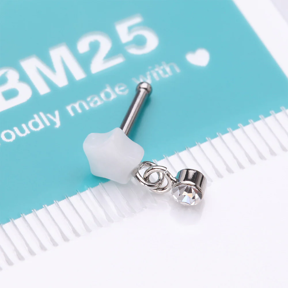 Kawaii Pop Fluffy Star Dangle Sparkle Nose Stud Ring - Image 5