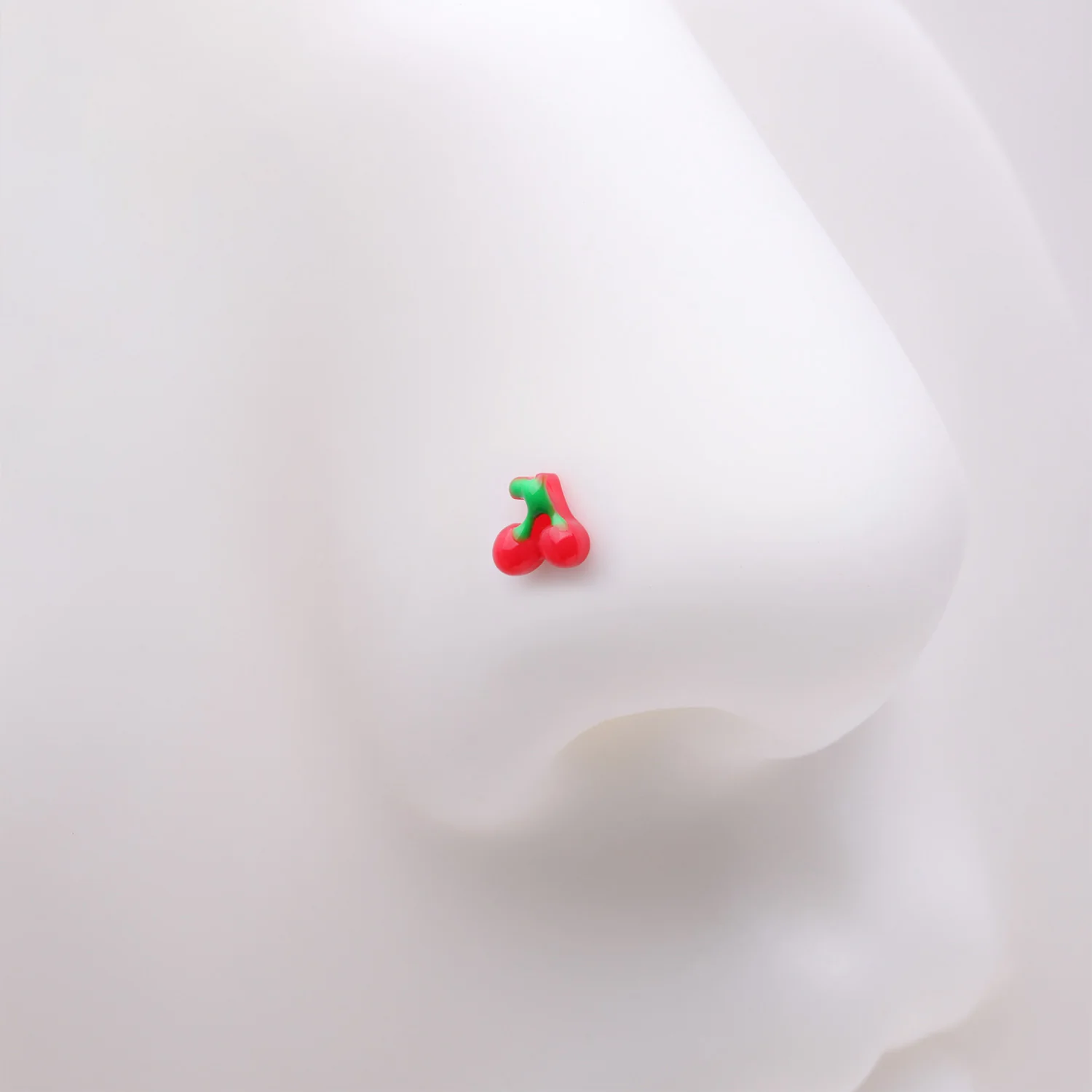Kawaii Pop Juicy Red Cherry L-Shaped Nose Ring - Image 2