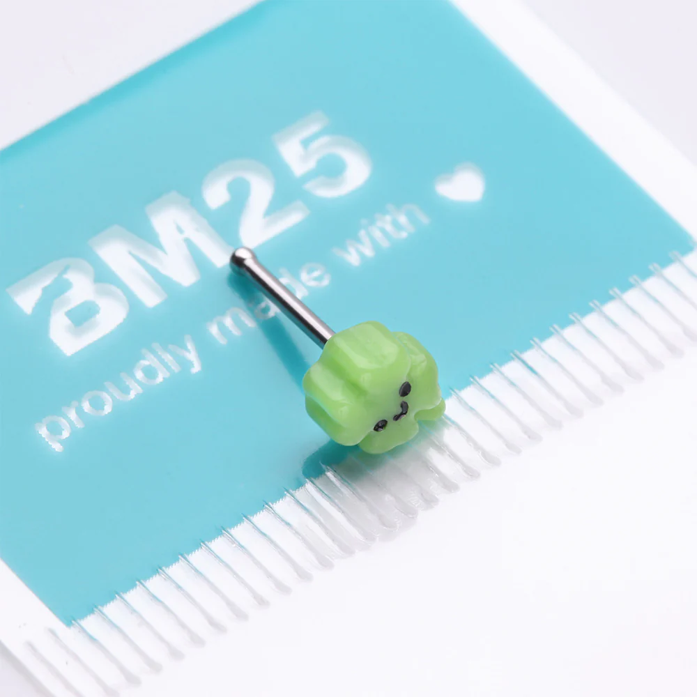 Kawaii Pop Lucky Shamrock Clover Nose Stud Ring - Image 5