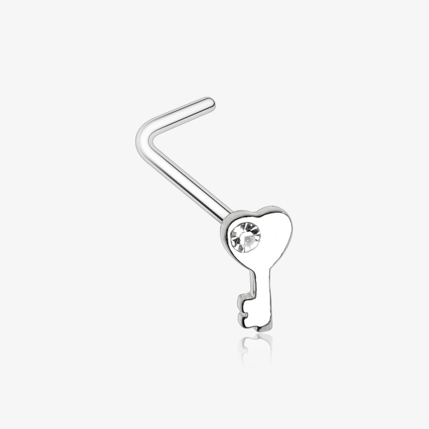 Key to My Heart Sparkle L-Shaped Nose Ring