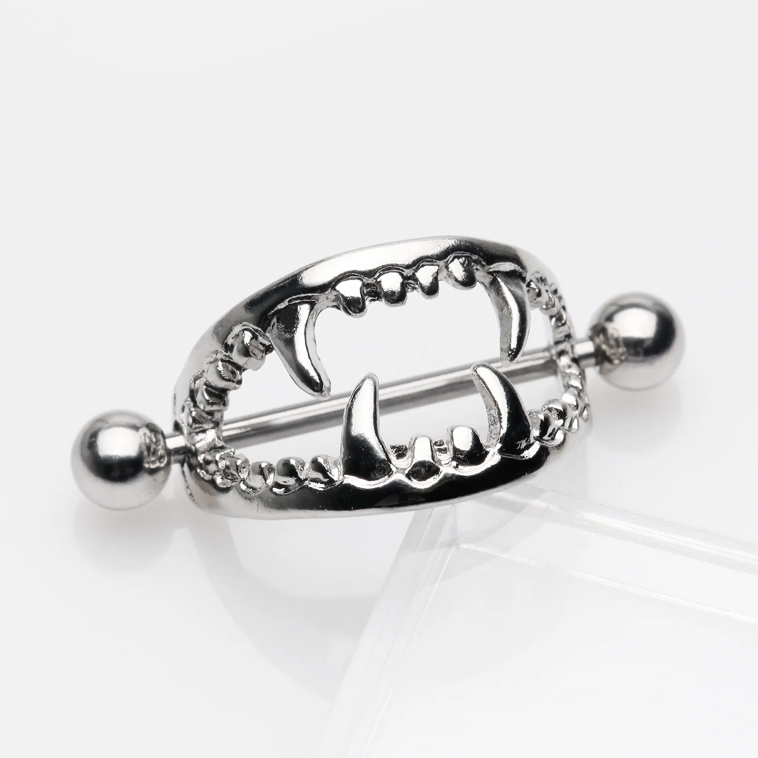 A Pair of Vicious Vampire Fang Nipple Shield Ring (Large) - Image 2