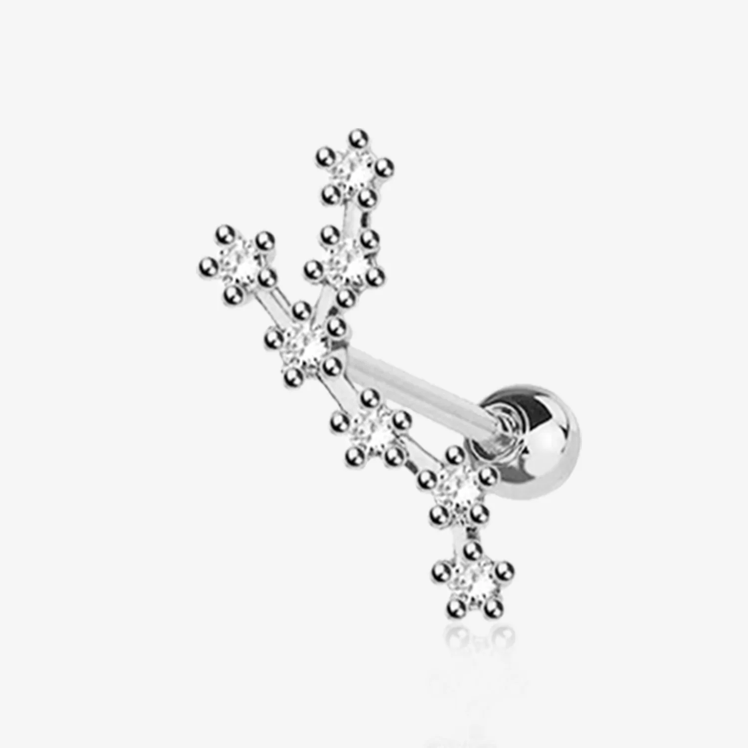 Leo Zodiac Multi-Gem Sparkles Cartilage Tragus Barbell