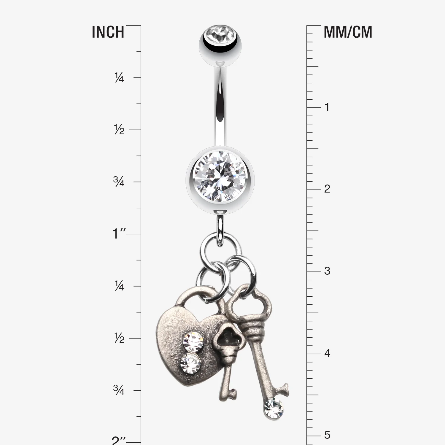 Love Lock Down Belly Button Ring - Image 2