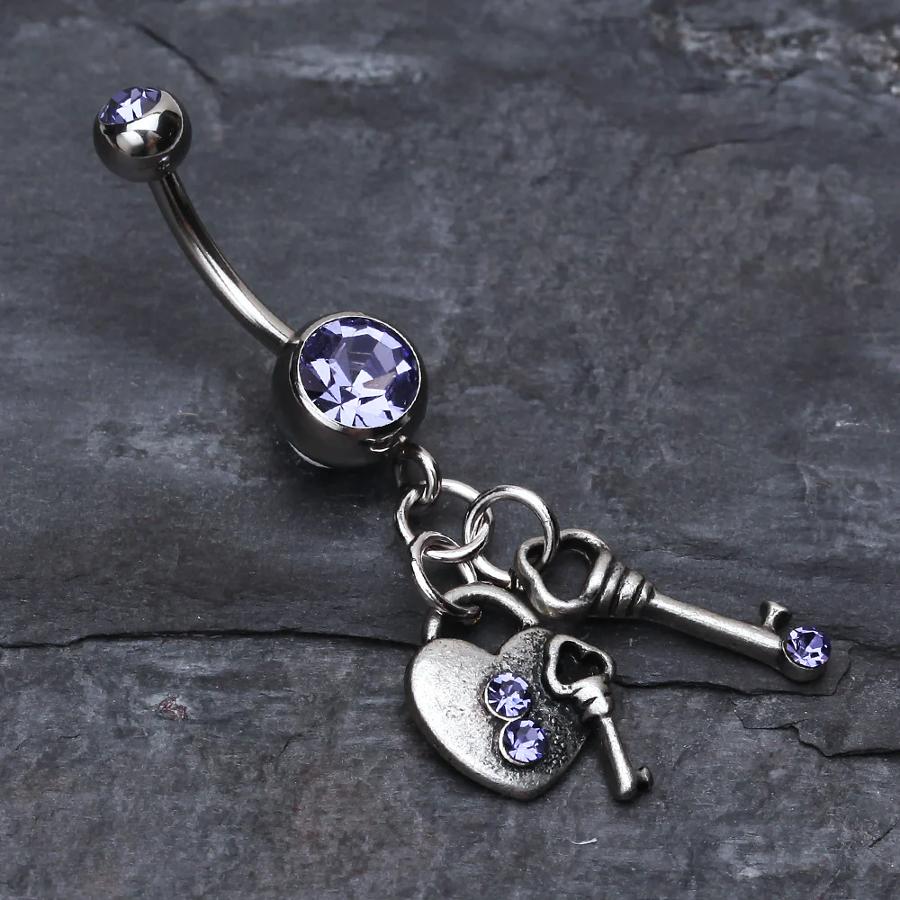 Love Lock Down Belly Button Ring - Image 3