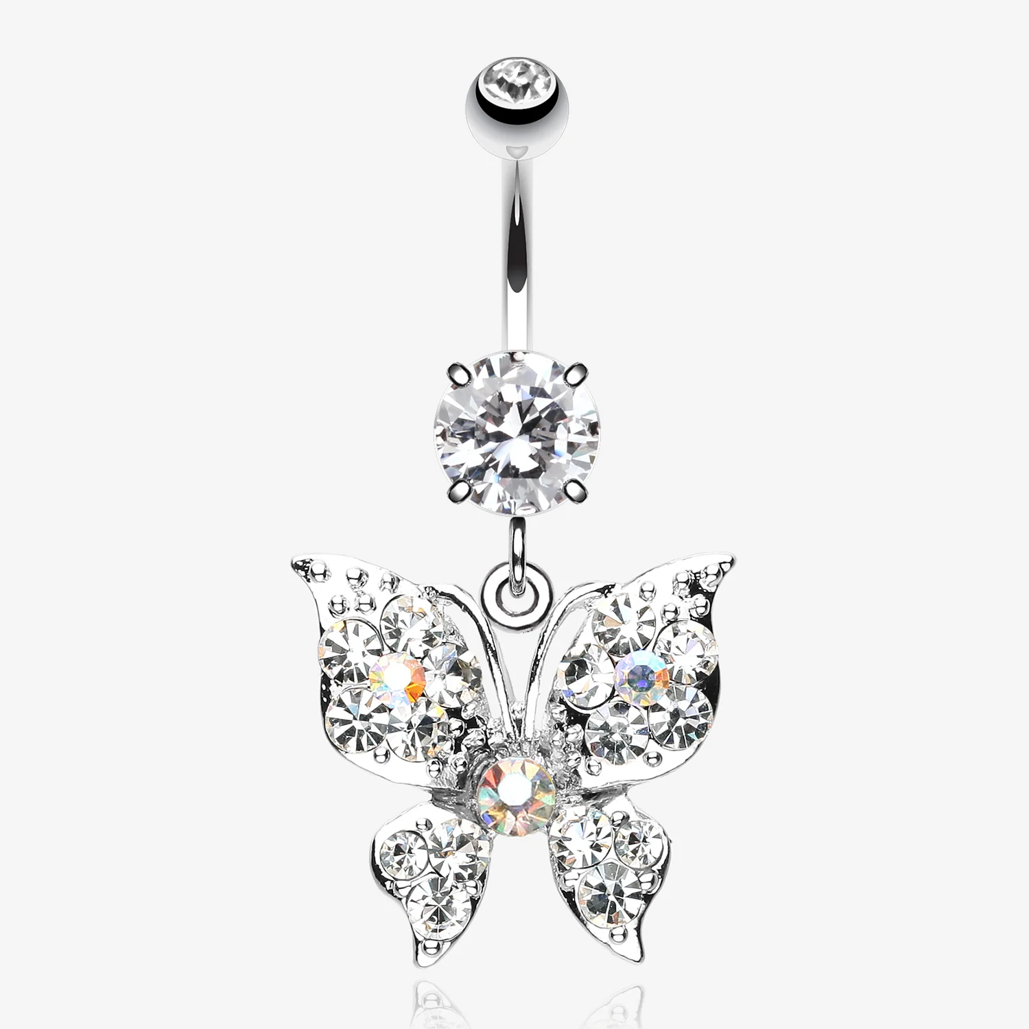 Luminous Butterfly Glam Belly Button Ring