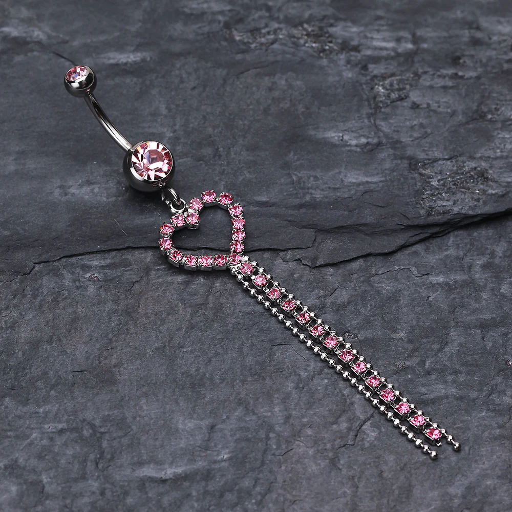 Luxuriant Heart Belly Button Ring - Image 3