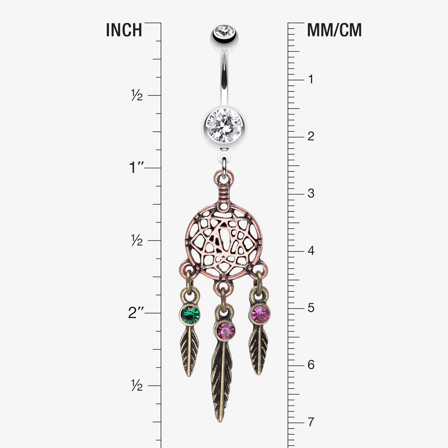 Majestic Elegance Dream Catcher Belly Ring - Image 2