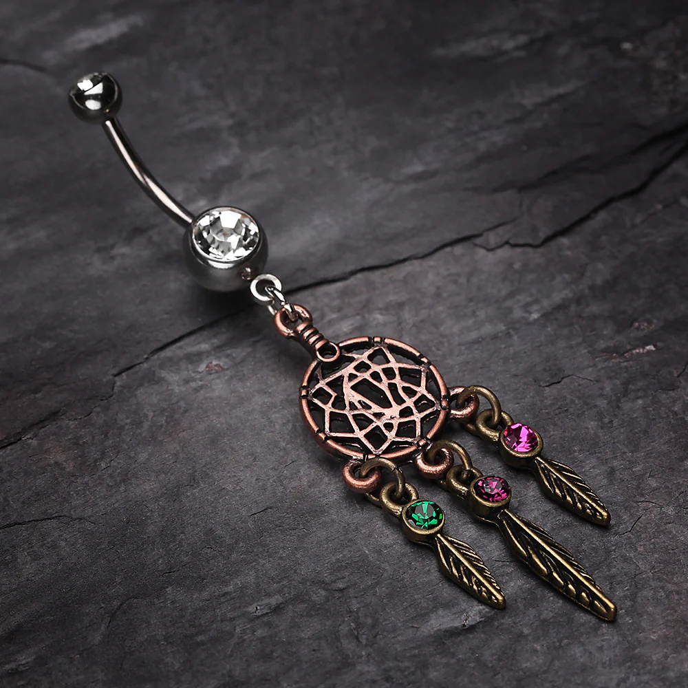 Majestic Elegance Dream Catcher Belly Ring - Image 3