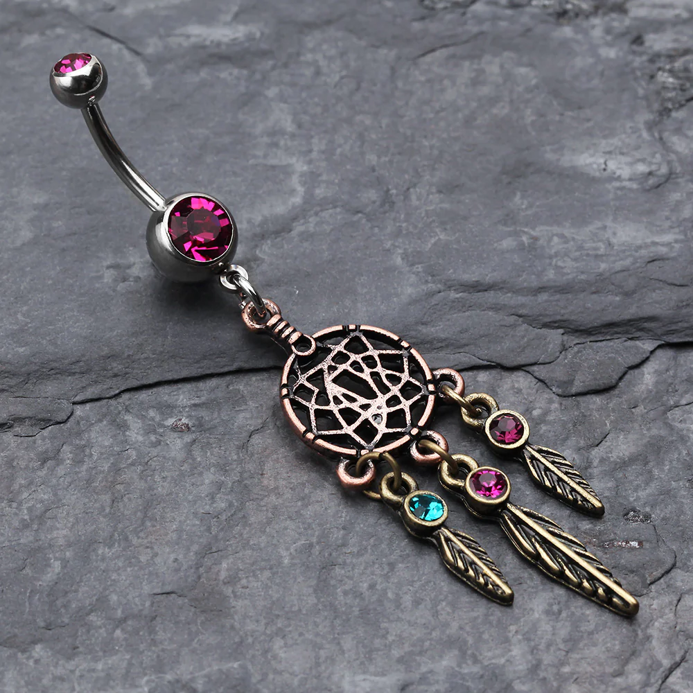 Majestic Elegance Dream Catcher Belly Ring - Image 3