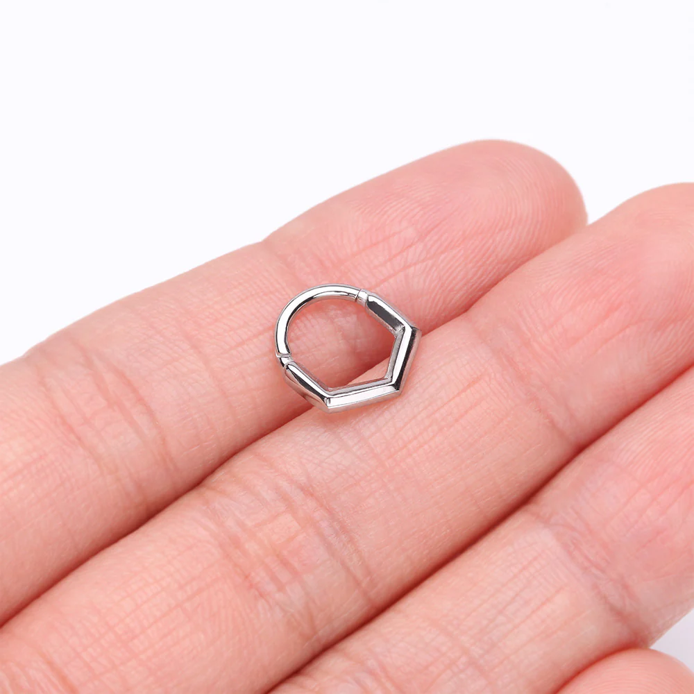 Majestic Hexa Steel Seamless Clicker Hoop Ring - Image 3