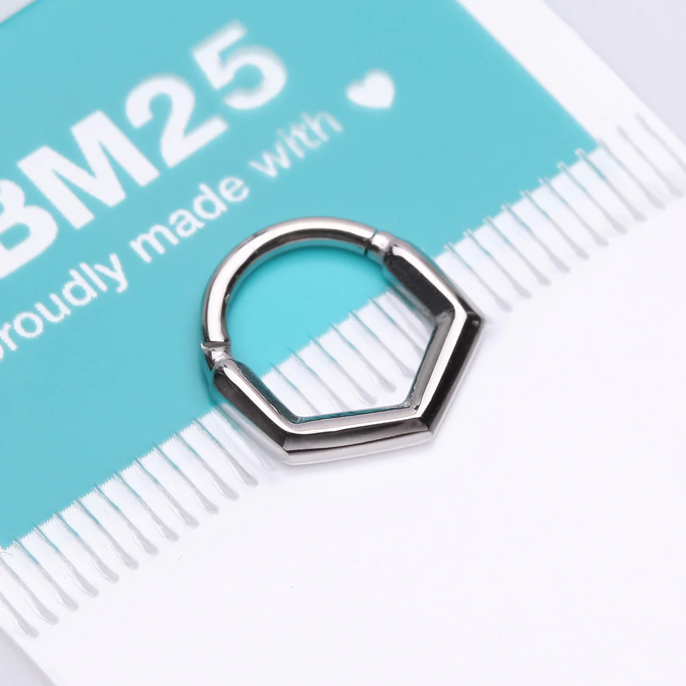 Majestic Hexa Steel Seamless Clicker Hoop Ring - Image 4