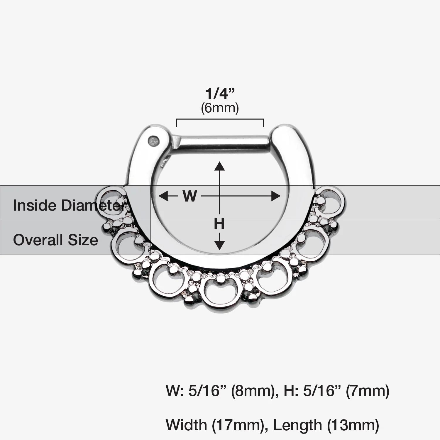 Majestic Ornate Filigree Septum Clicker - Image 2