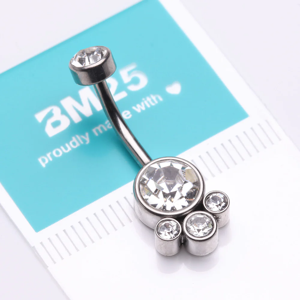 Majestic Sparkle Bali Internally Threaded Belly Button Ring - Image 4