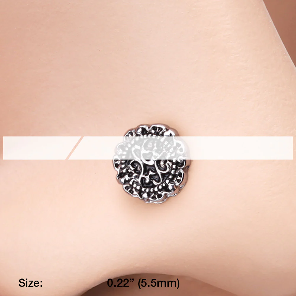 Mandela Filigree Icon L-Shaped Nose Ring - Image 3