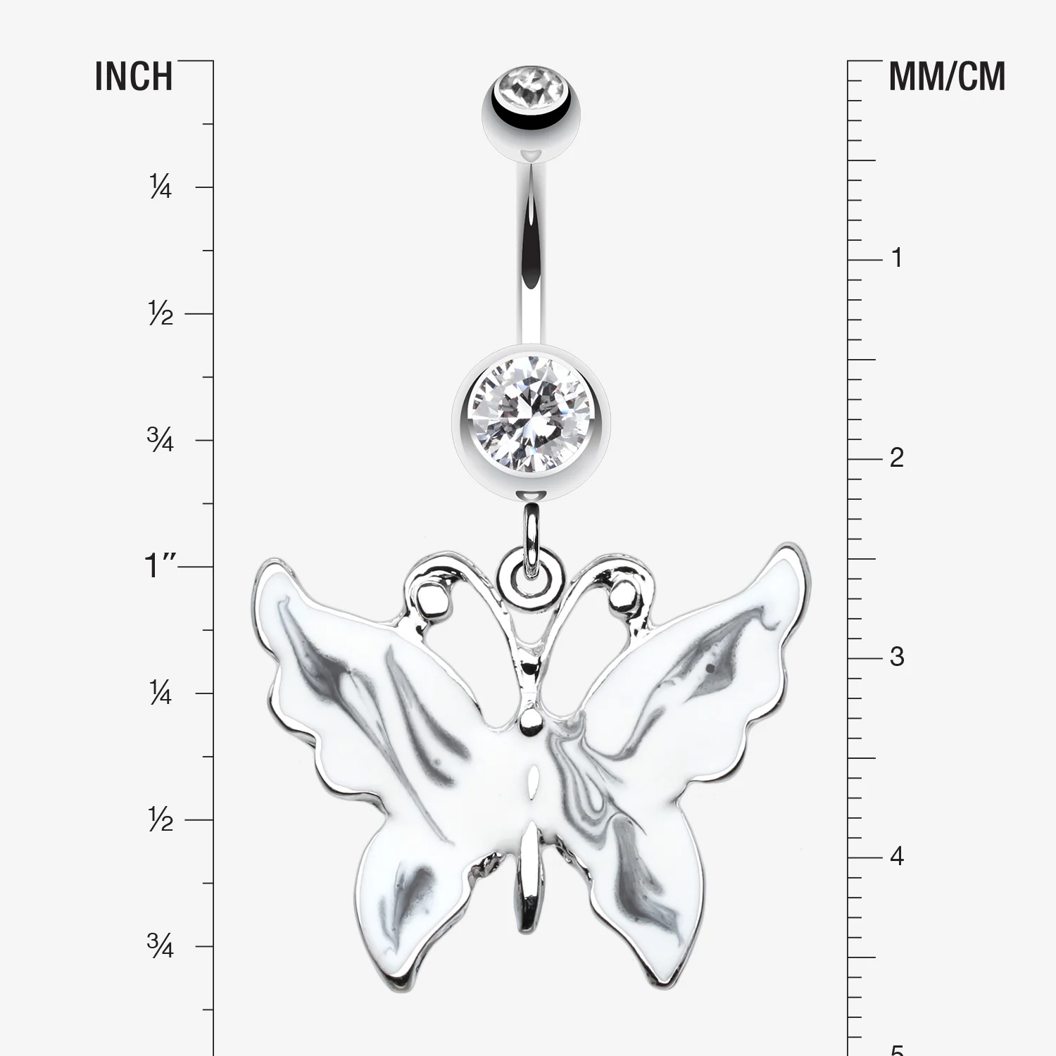 Marble Butterfly Belly Button Ring - Image 2