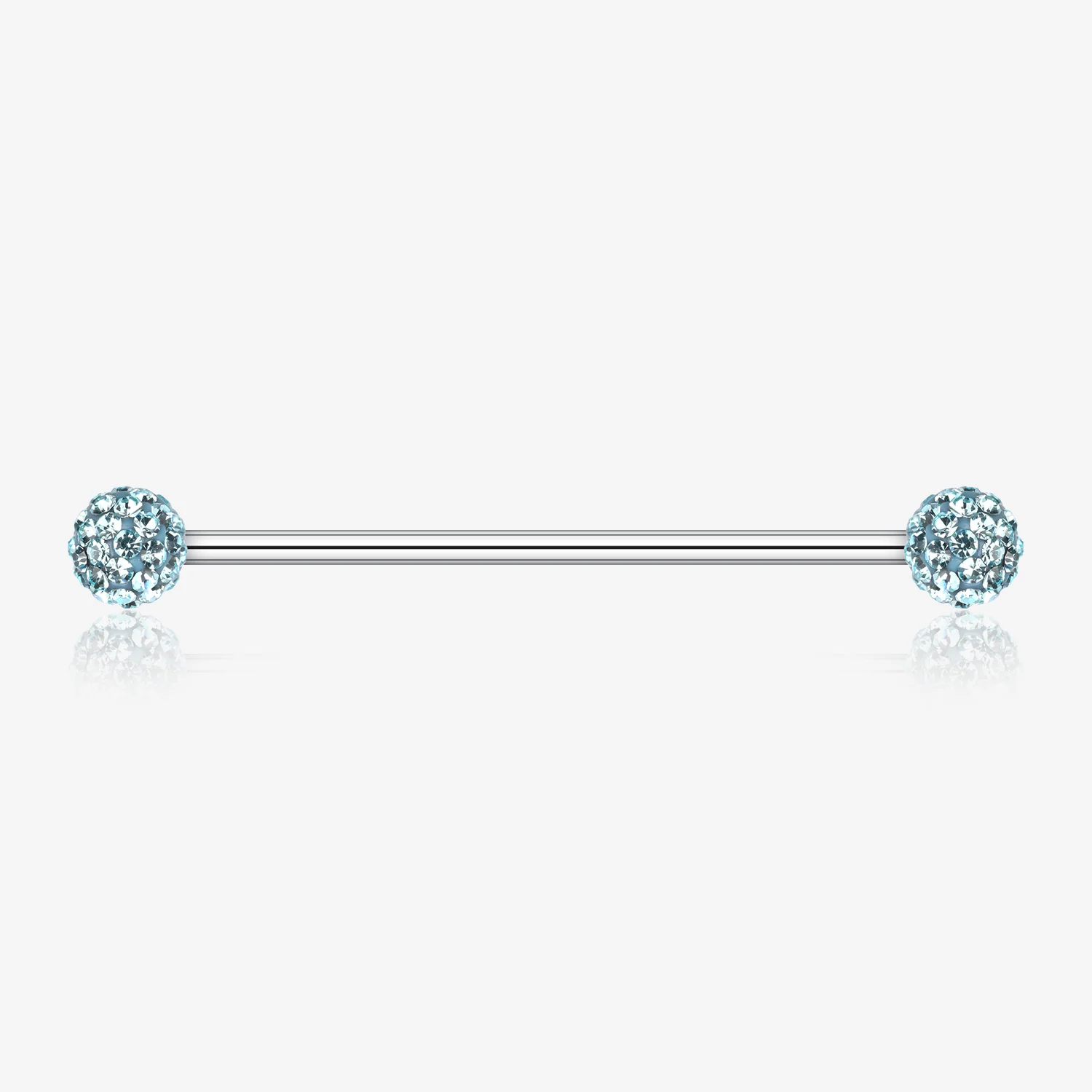 Multi-Gem Sparkle Ball Industrial Barbell