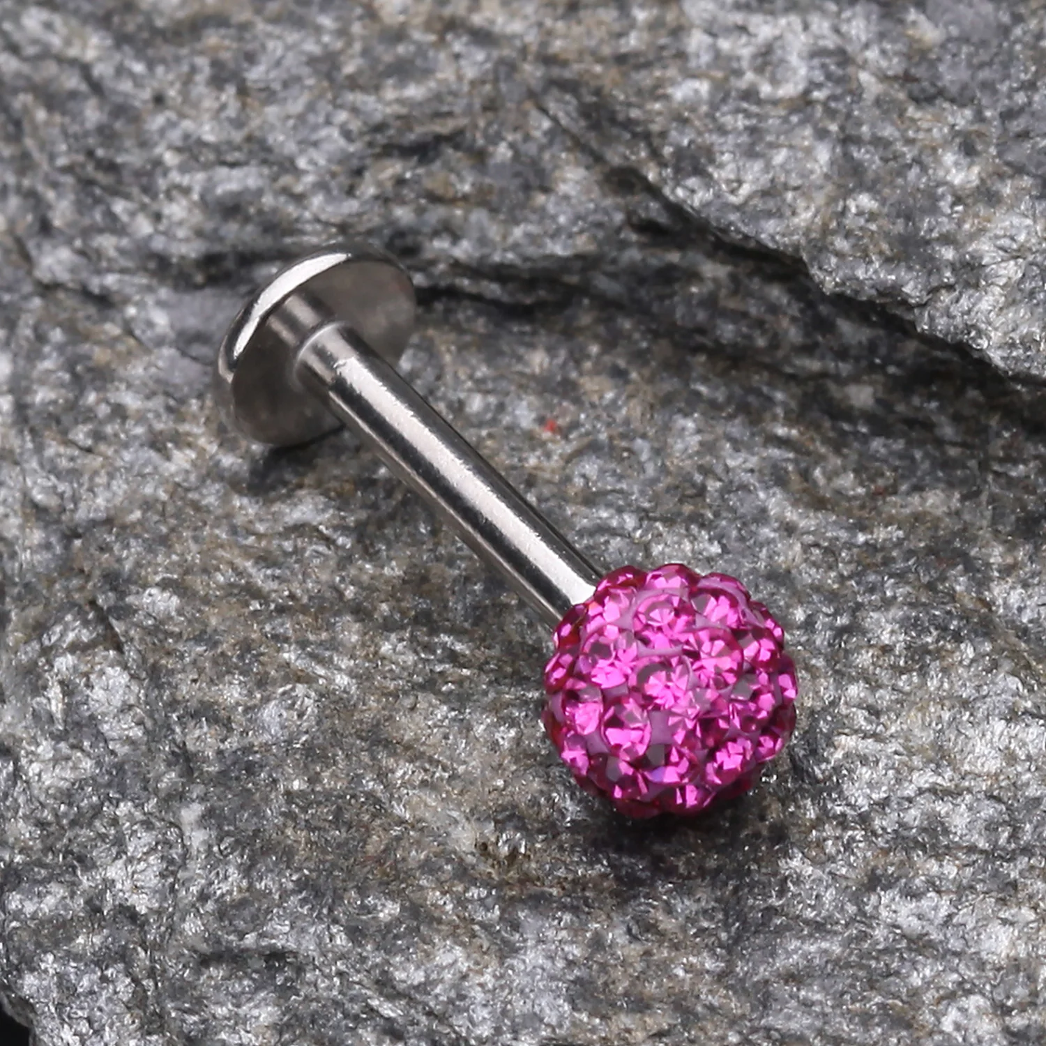 Multi-Gem Sparkle Ball Steel Labret - Image 2