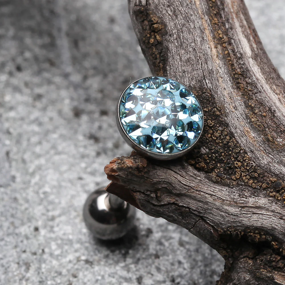 Multi-Gem Sparkle Barbell Tongue Ring - Image 3