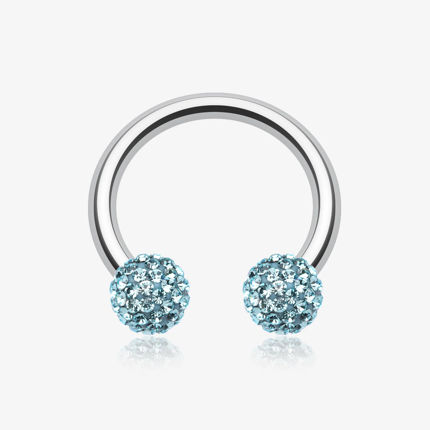 Multi-Gem Sparkle Horseshoe Circular Barbell