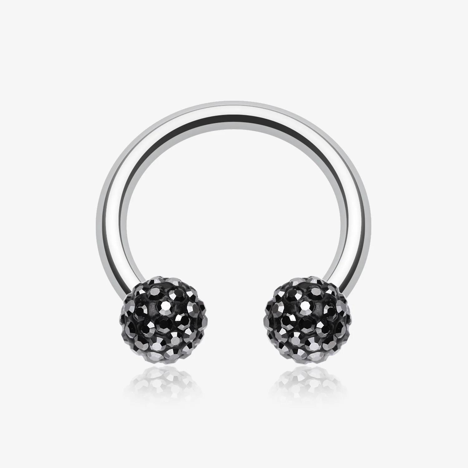 Multi-Gem Sparkle Horseshoe Circular Barbell