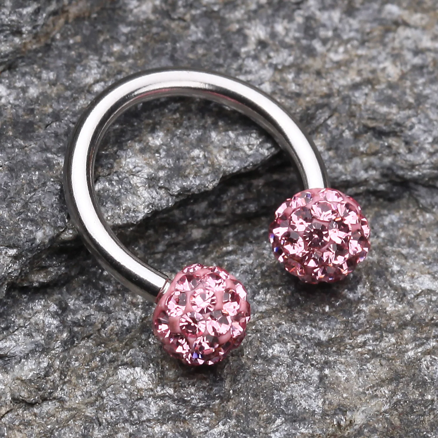 Multi-Gem Sparkle Horseshoe Circular Barbell - Image 2