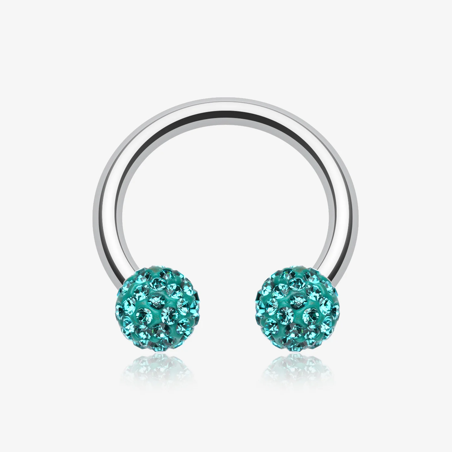 Multi-Gem Sparkle Horseshoe Circular Barbell