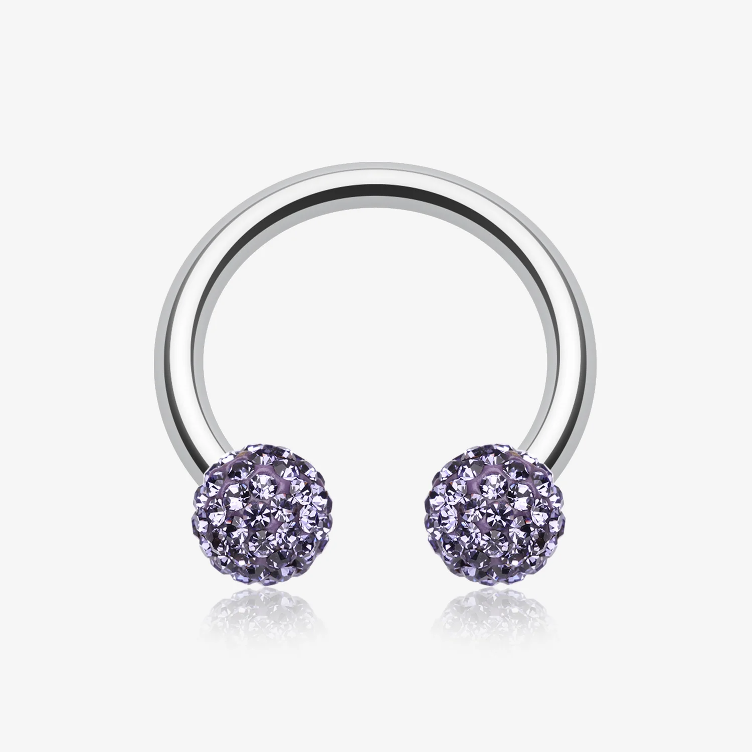 Multi-Gem Sparkle Horseshoe Circular Barbell