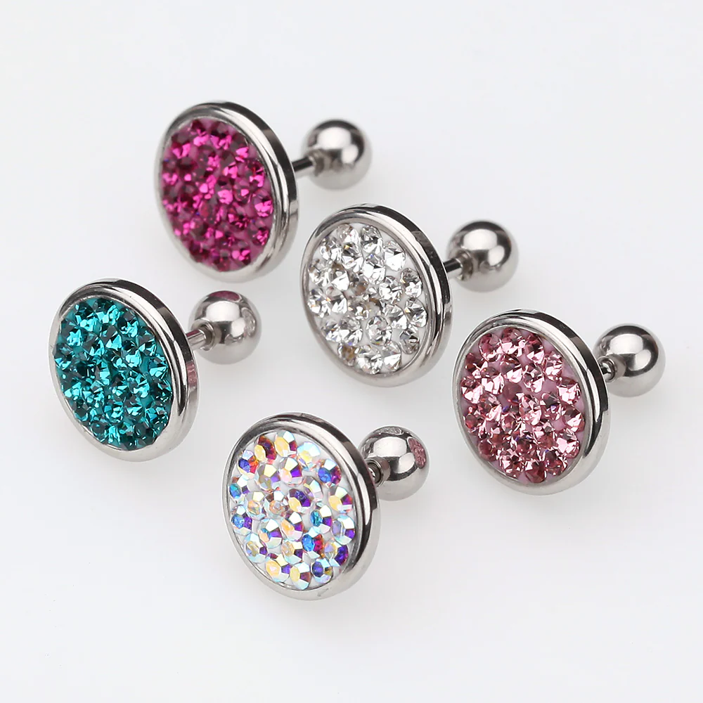 Multi-Gem Sparkle Multi-Gem Round Cartilage Earring* - Image 4