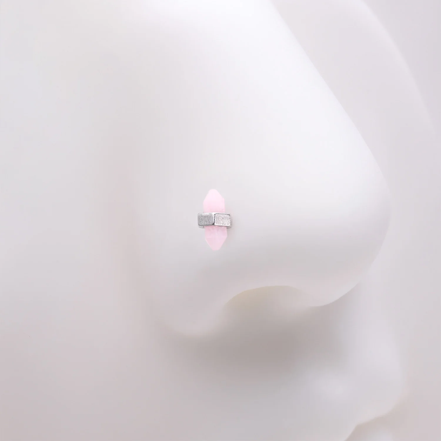 Mystic Rose Gemstone Nose Stud Ring - Image 2
