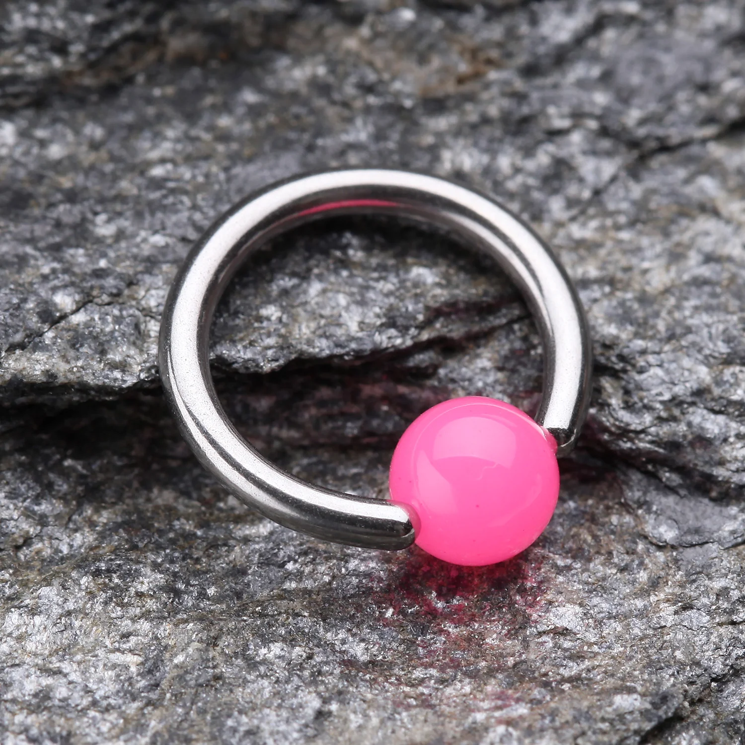 Neon Acrylic Ball Top Captive Bead Ring - Image 2