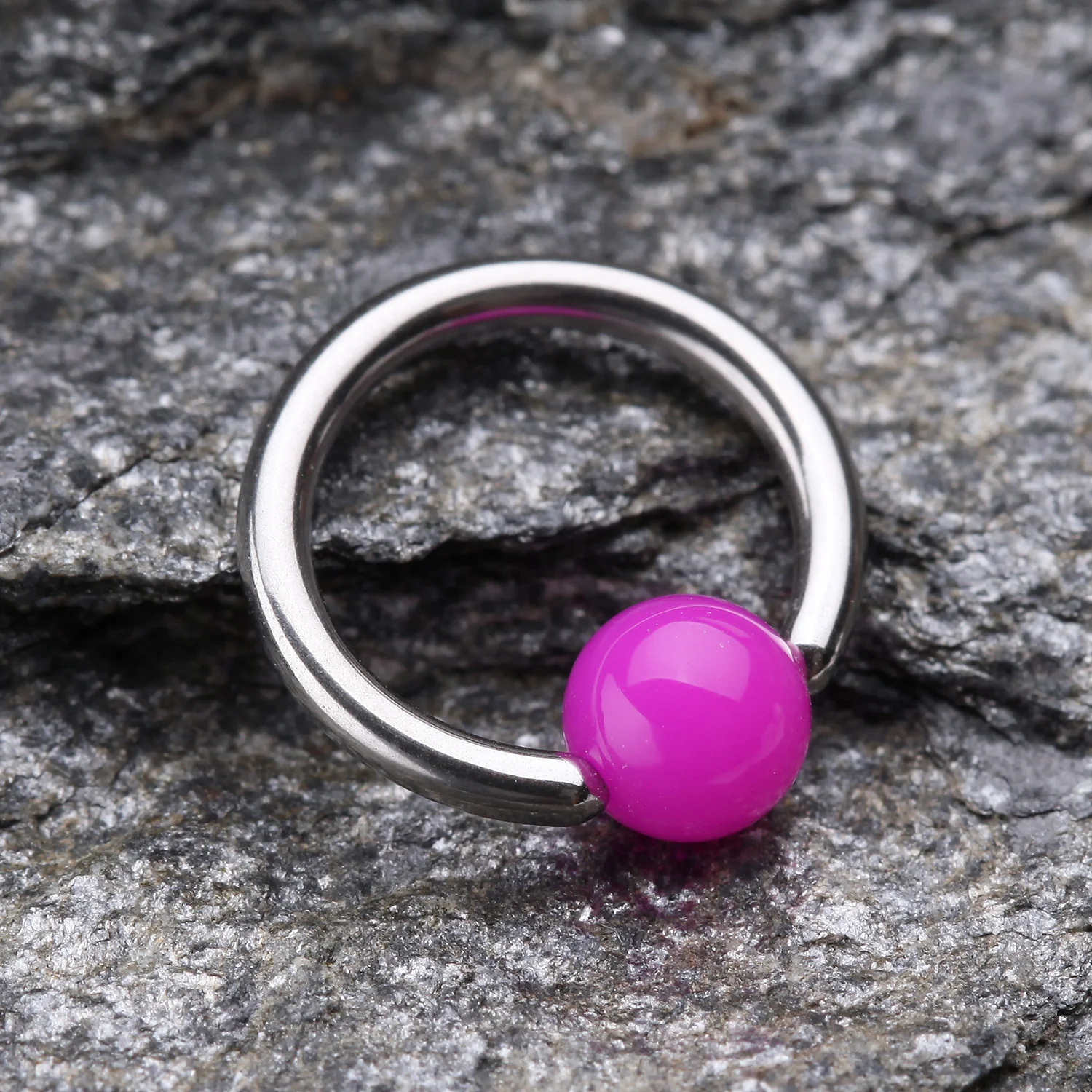 Neon Acrylic Ball Top Captive Bead Ring - Image 2