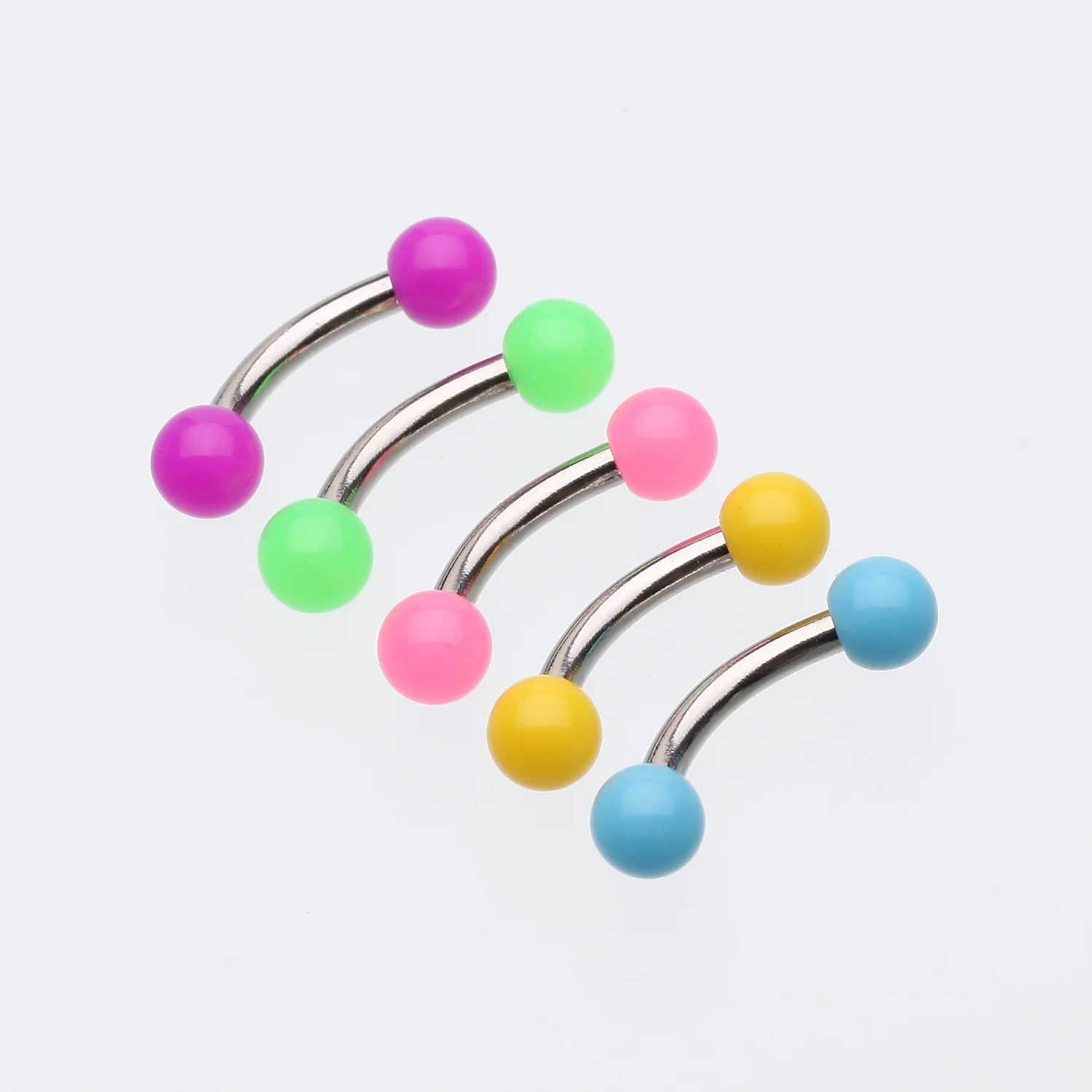 Neon Acrylic Curved Barbell Eyebrow Ring - Image 2