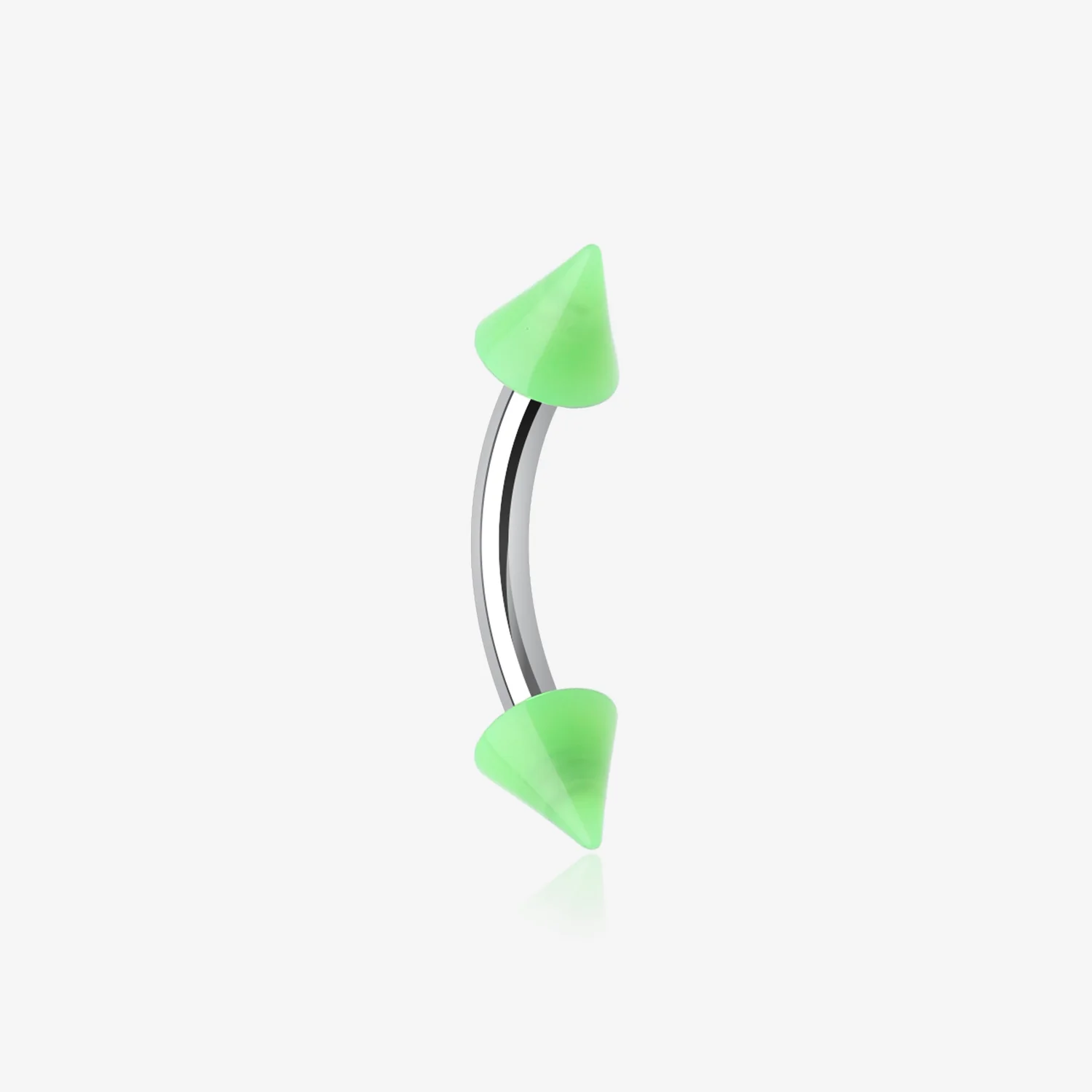 Neon Acrylic Spike Ends Curved Barbell Eyebrow Ring