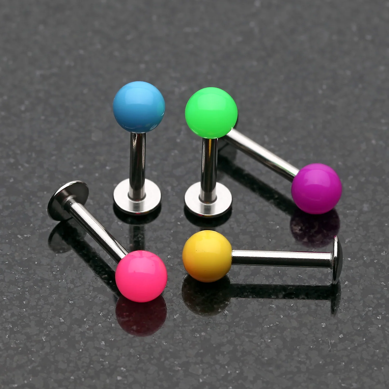 Neon UV Acrylic Ball Top Labret - Image 2