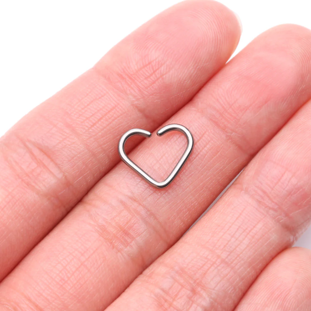 Niobium Heart Bendable Hoop Ring - Image 3