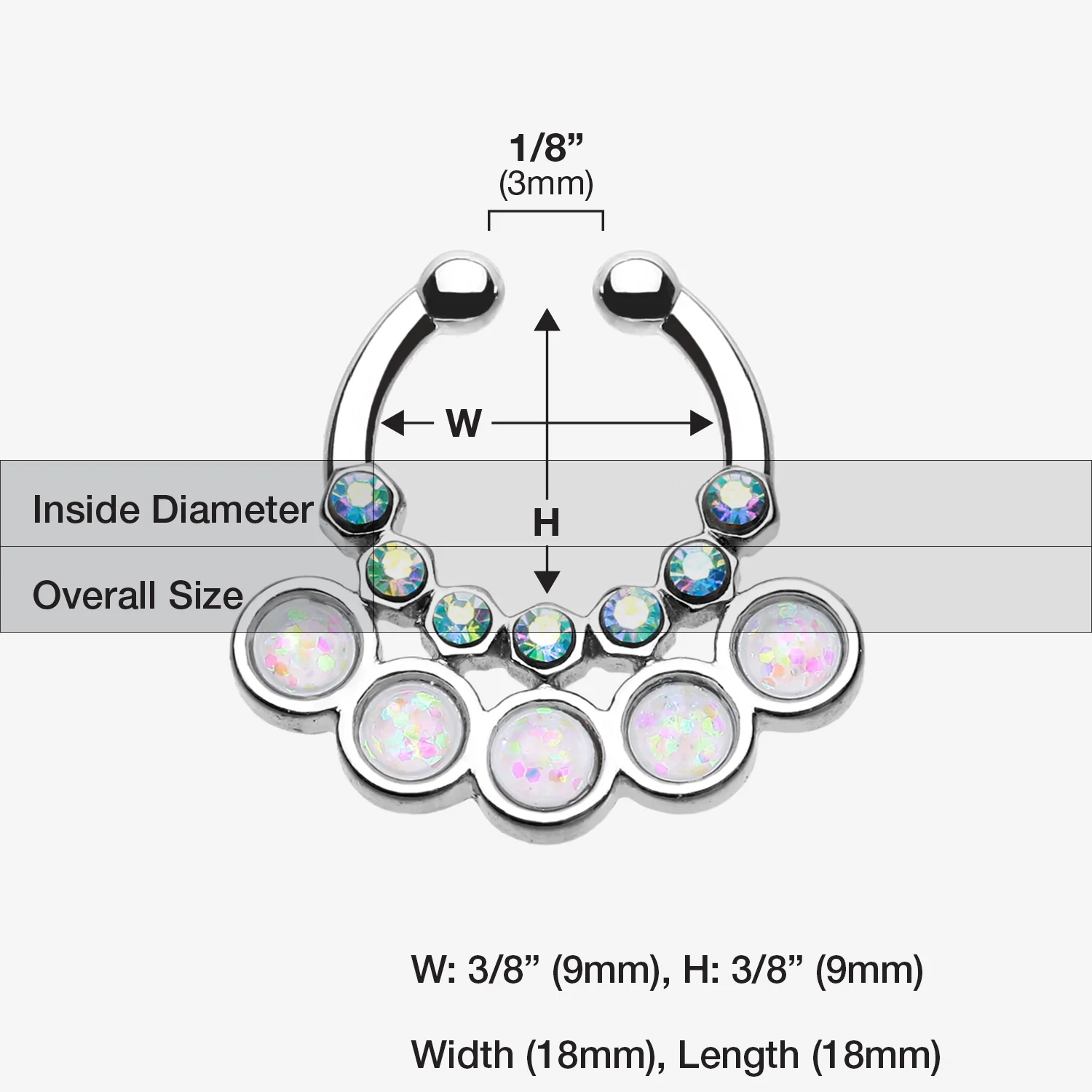 Opal Aureole Gemina Fake Septum Clip-On Ring - Image 2