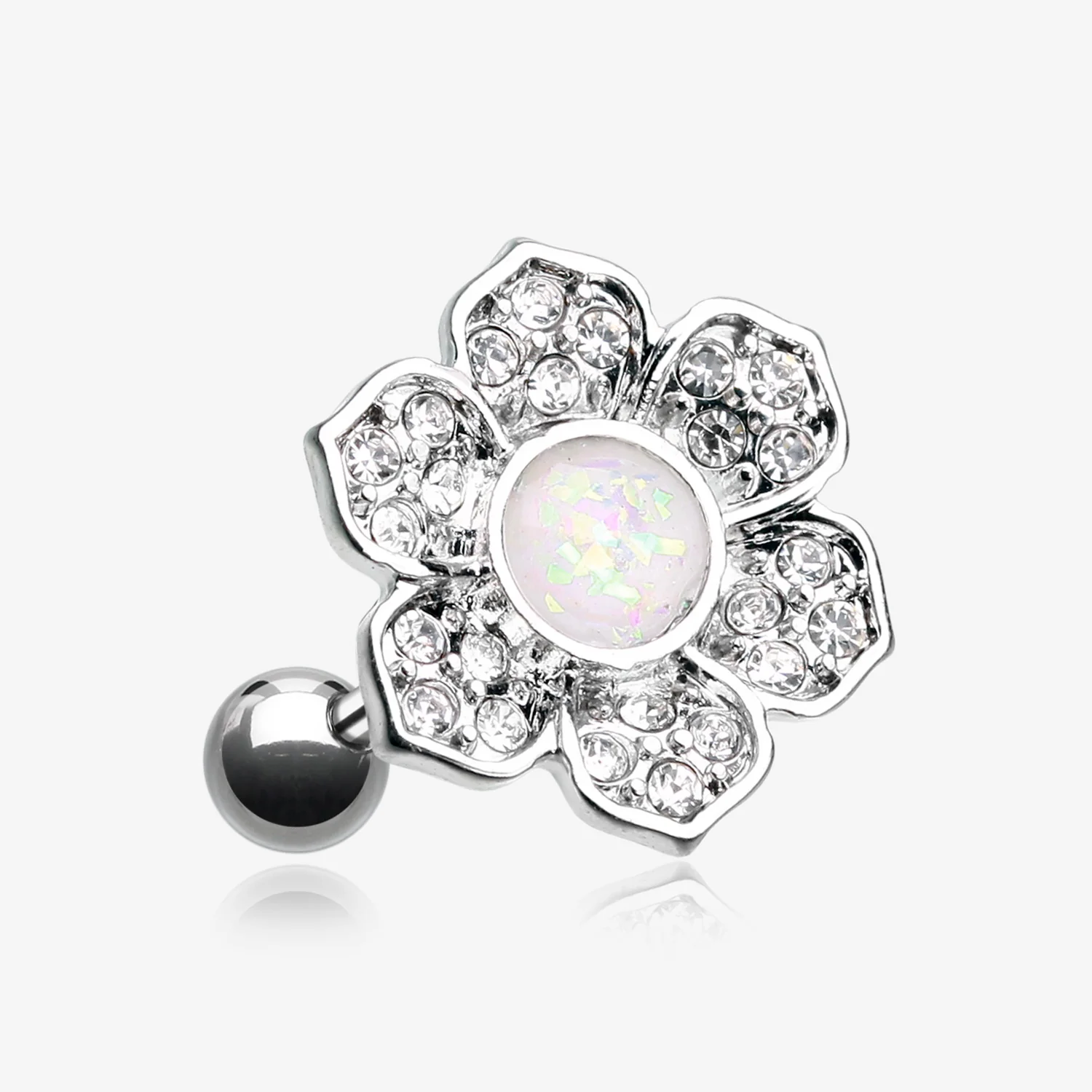 Opal Avens Flower Cartilage Tragus Earring