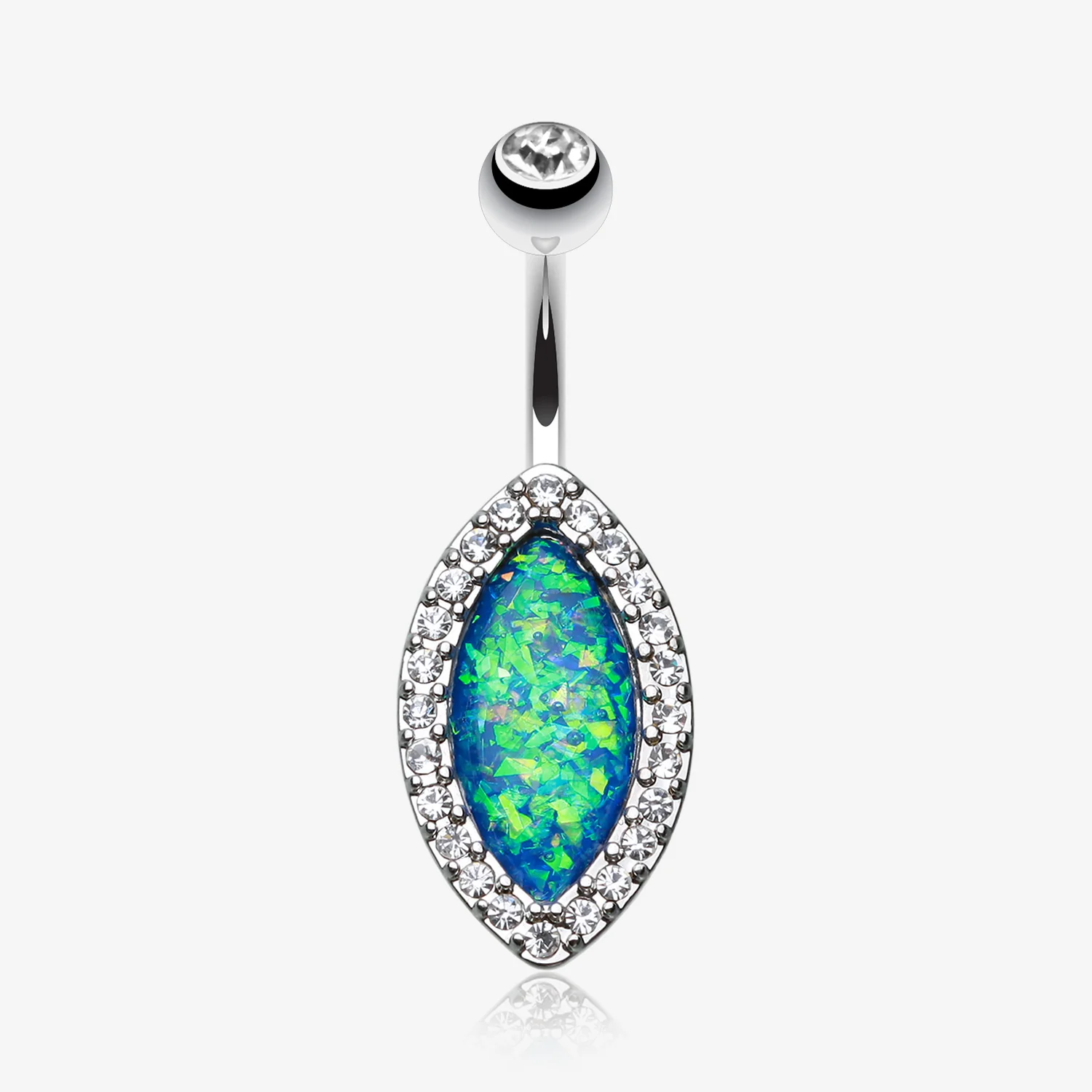 Opal Diamante Belly Button Ring