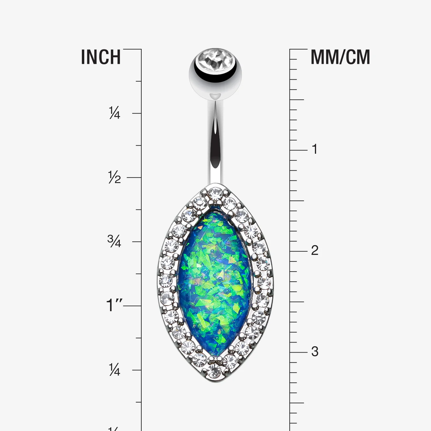 Opal Diamante Belly Button Ring - Image 2